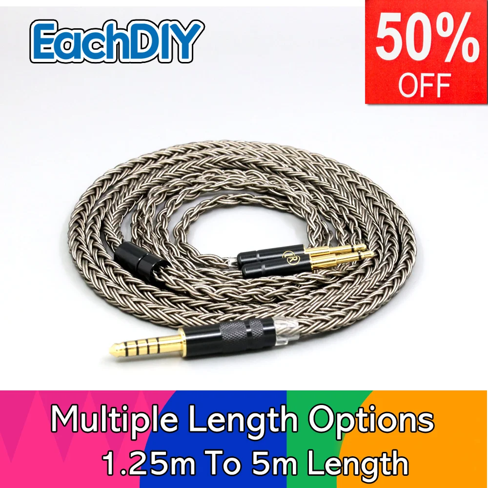 

Grey Silver 16 Core plated Earphone Cable For Dual 2.5mm plug SV021 Sivga Phoenix Oriole PII Apollo Aiva Headphone LN008847