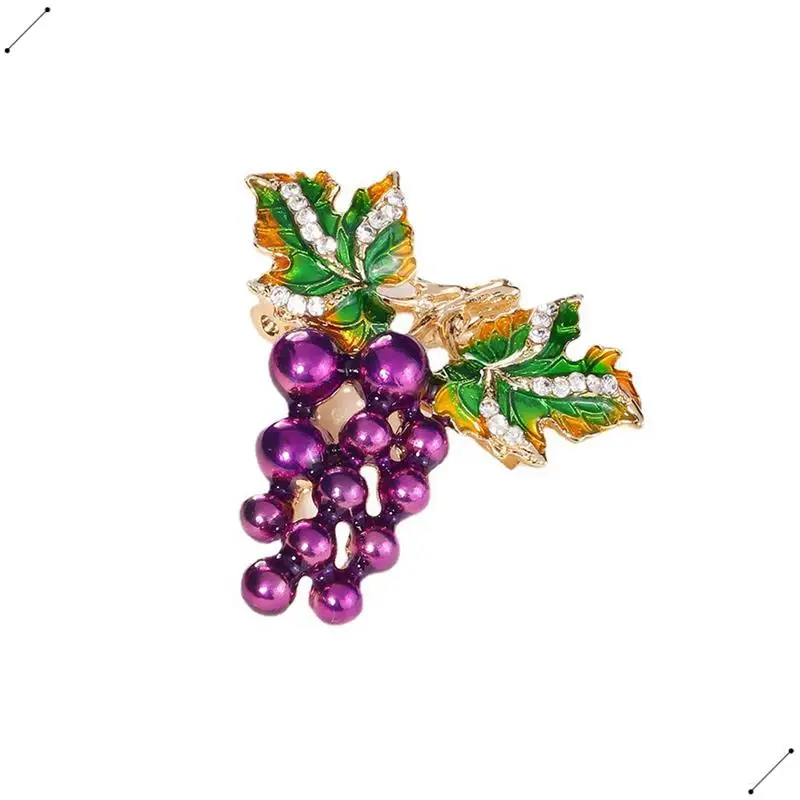 Rhinestone Grape Brooches Women Elegant Fruit Brooch Pin Ladies Party Garments Brooch Pin Bridal Gifts Fashion Jewelry