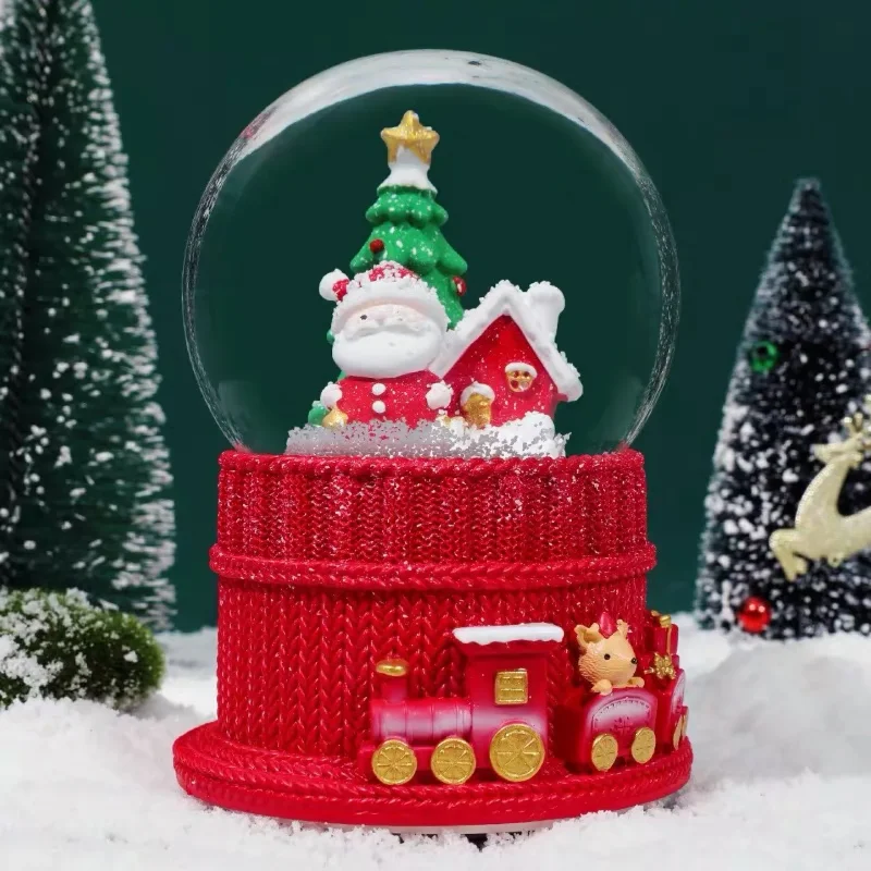 

Мини-Рождественский хрустальный шар, водонепроницаемый для наружного сада, Рождественский венок, елка, настольный праздничный декор