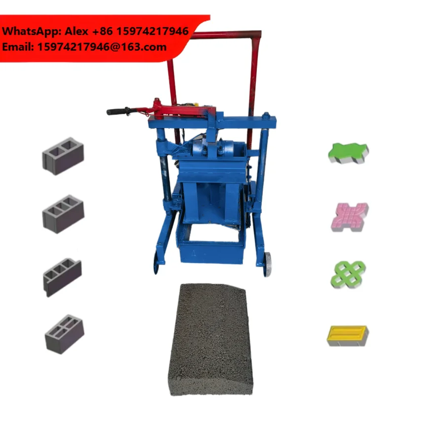 2-45 Mini Mobile Concrete Block Making Machine Portable Manual Brick Forming Equipment