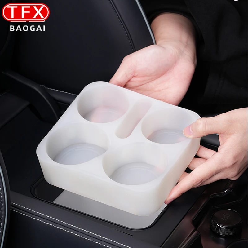 For BYD Leopard 5 2023 2024 Car Refrigerator Silicone Mat Cup Holder Drink Holder Compartment Non-slip Mat Auto Accessories