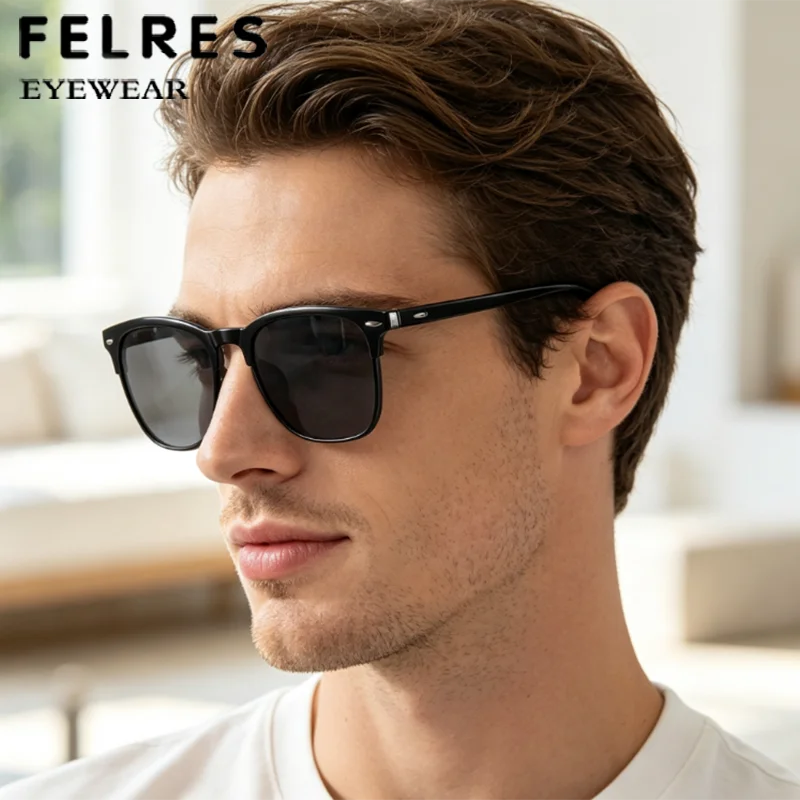New Square Black Bifocal Near Far Dual Vision Reading Glasses Men Women Driving Fishing Travel Shade Presbyopic Eyewear Readers