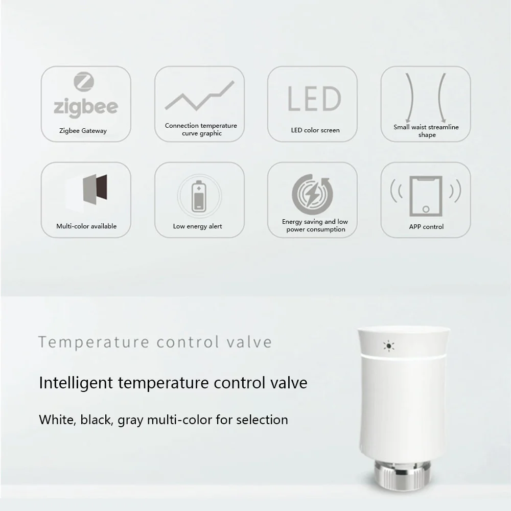 ZigBee3.0 Nouveau Radiateur Vanne D'actionneur Intelligent Programmable Thermostat Temp￩rature Chauffage Contr￴le Vocal