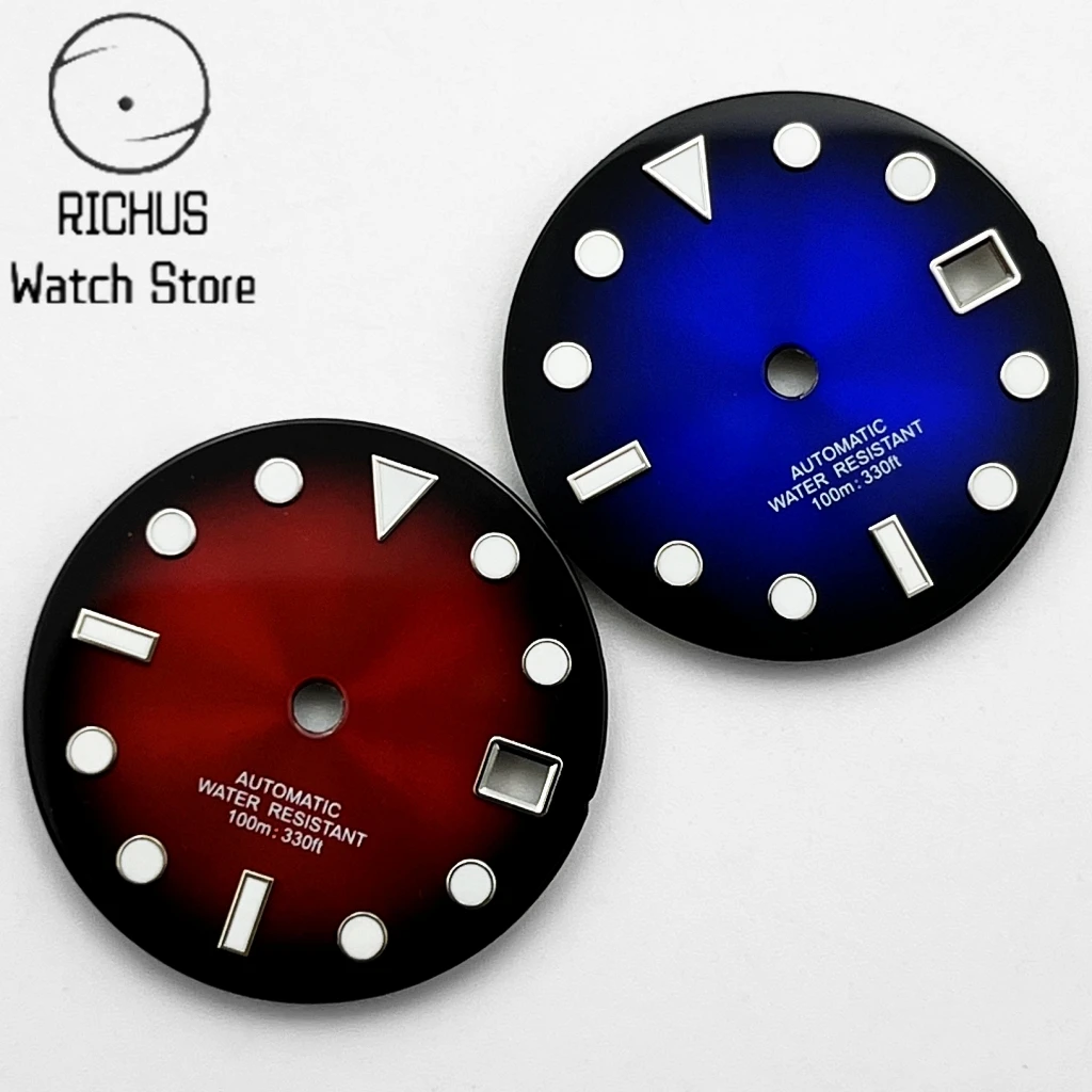 NH35 29mm Dial Sterile Watch Dial Green Luminous Fit NH35 3/3.8 O'Clock Crown Automatic Movement Watch Accessories Parts