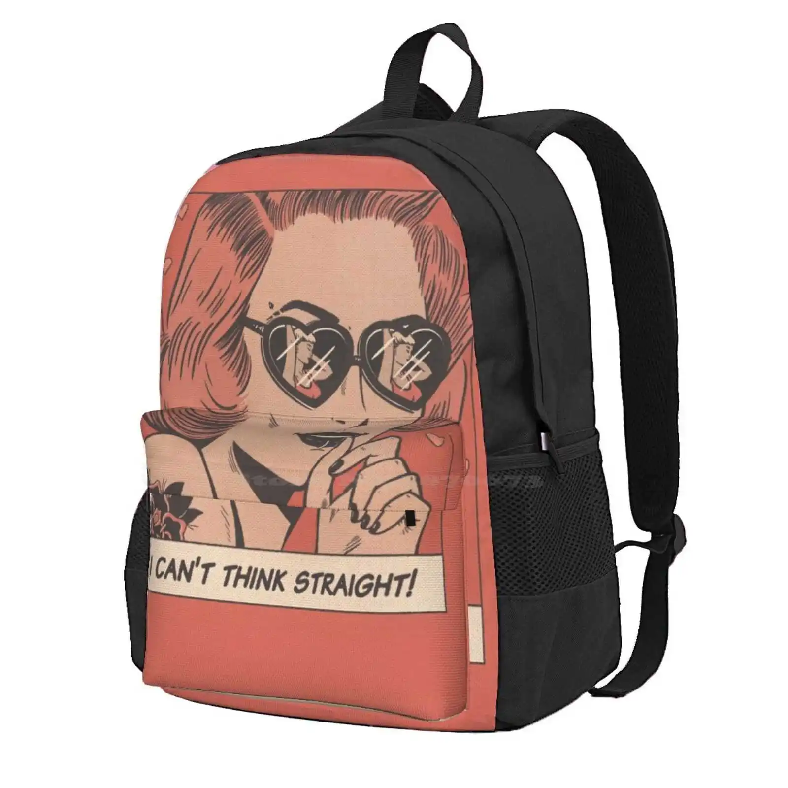 I Can'T Think Straight Hot Sale Schoolbag Backpack Fashion Bags Lesbian Art Sapphic Art Gay Art Lgbtq Queer Vintage Art