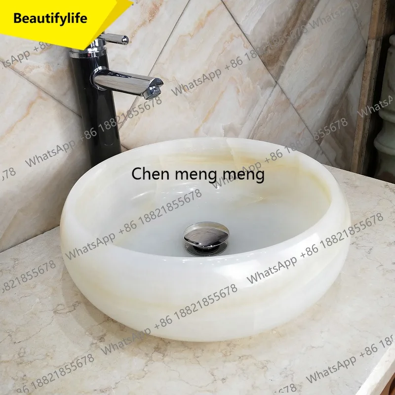 

A13 On-stage wash basin Integrated thickened art toilet Bathroom jade surface basin