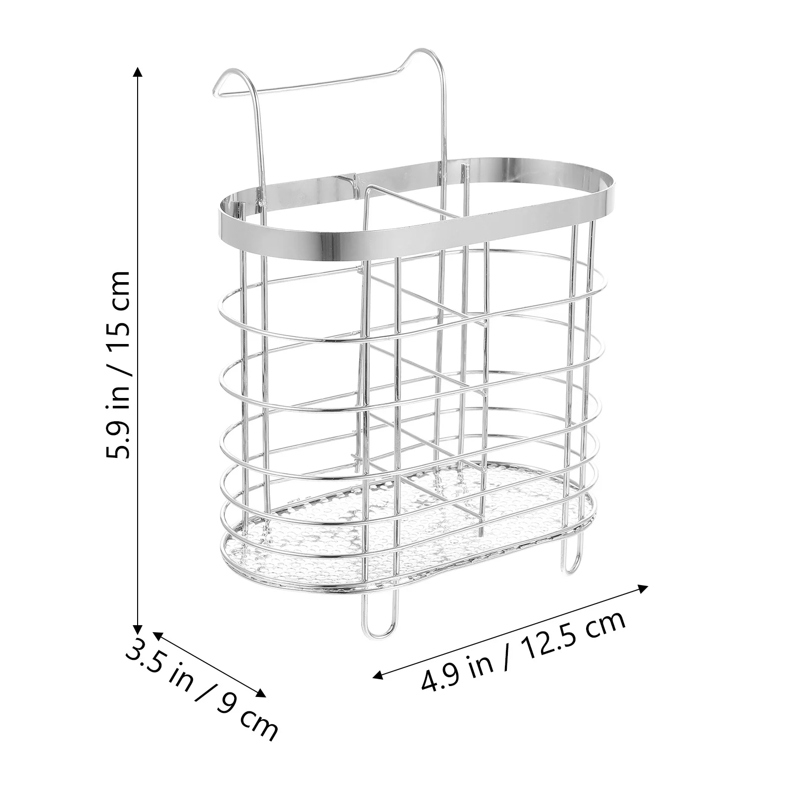 

1pc Chopsticks Storage Basket With Divided Compartments Kitchen Utensil Holder Silverware Drying Rack Cutlery Draining Basket