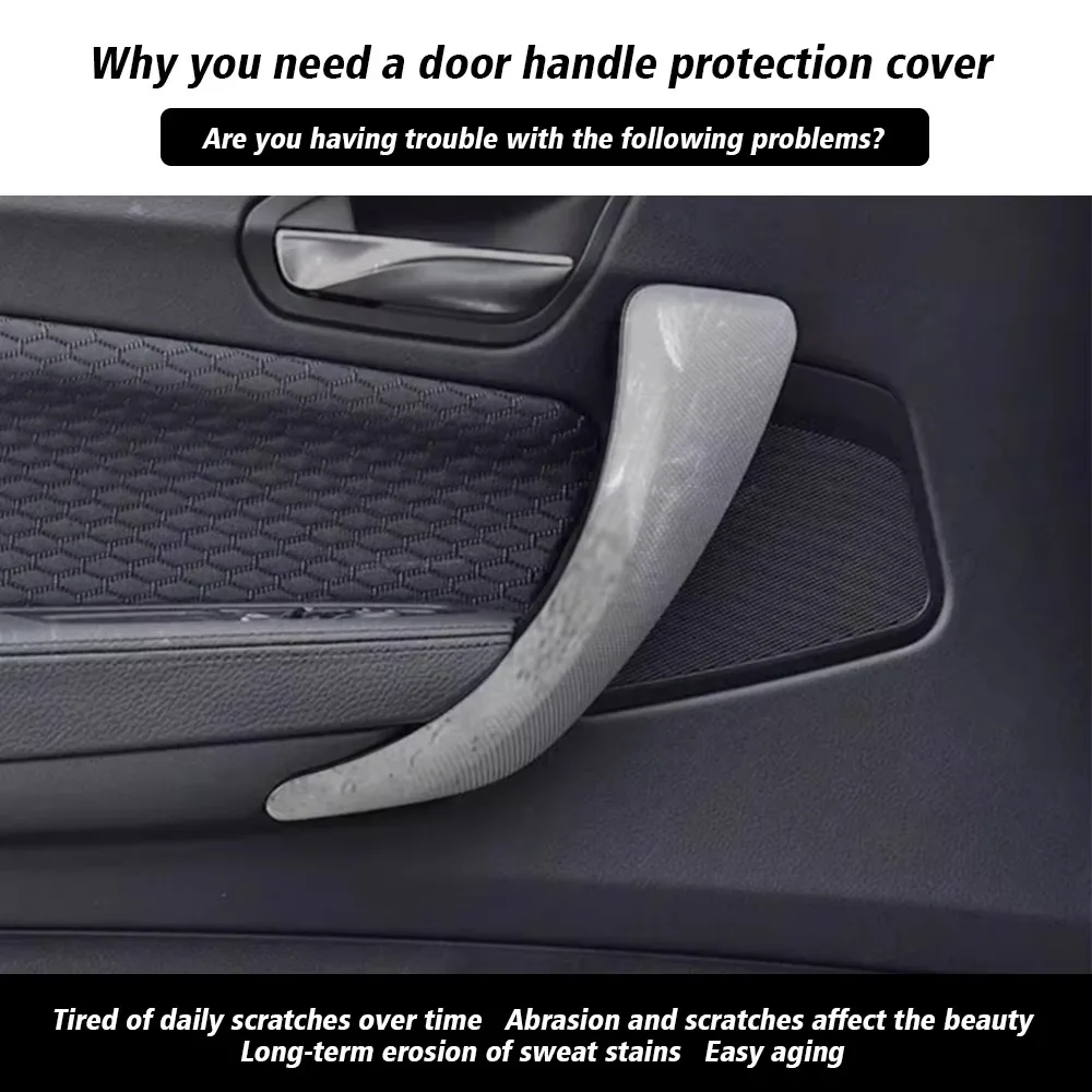 Car Door Armrest Handle Cover For BMW F20 F21 F22 1 2 Series 2012-2018 2pcs ABS Trim Sticker Car Accessories