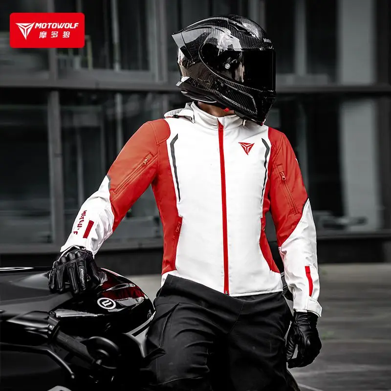 Motowolf Trench Coat Motorcycle Riding Suit Breathable Warm and Anti-drop Knight Equipment Autumn and Winter Jacket Commuter Men