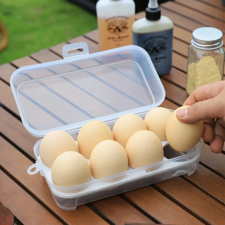 

3/4/8 Grids Transparent Portable Egg Box Shockproof Anti-Fall Camping Picnic Egg Storage Box Refrigerator Camping Eggs Container