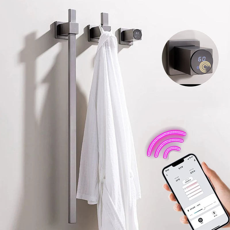 

Вешалка для полотенец с подогревом Сушилка для полотенец Полотенцесушитель с подогревом 2/3 бара Управление Wi-Fi Встроенный таймер Скрытый Подходит для отелей, семей