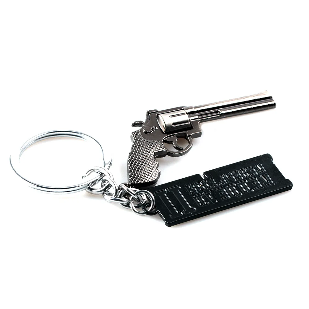 Game RDR2 Arthur Morgan Revolver Keyring Red Dead Redemption 2 Key Chains Pendant Cosplay Gift For Men Women Backpack Jewelry