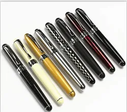 Jinhao – stylo à encre métallique argenté de Style classique, stylo à encre en acier avec pince, 0.5mm, fournitures de bureau, fournitures scolaires, X750