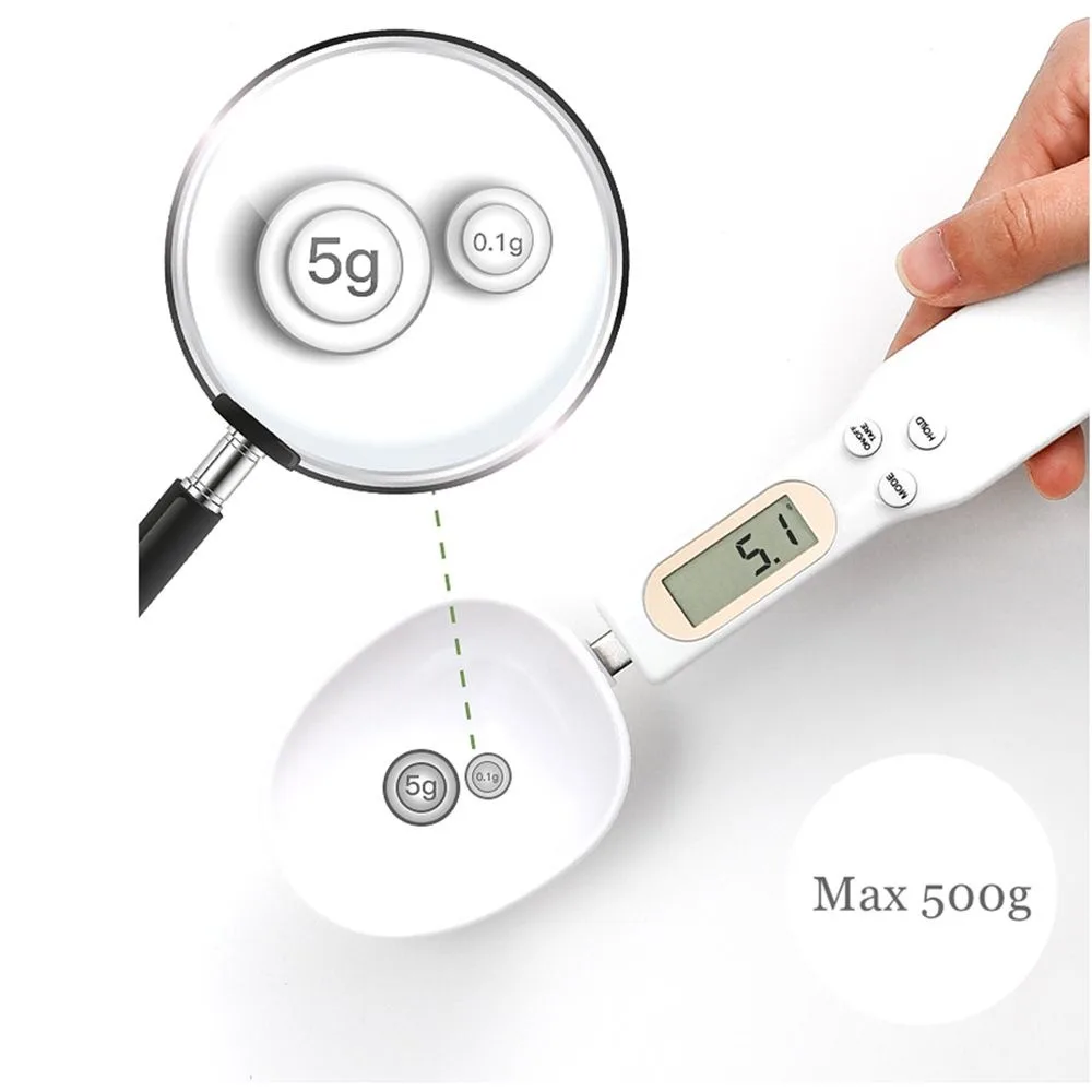 1Pcs LCD Spoon Scale Digital Kitchen Measuring Tools Electronic Precise 500g X 0.1g / NO Battary