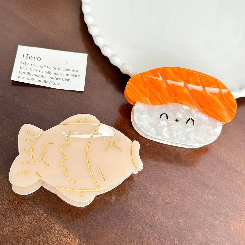 Summer Korean Style Sushi Hair Clip Cute Octopus Small Shark Clip Sweet Cartoon Acetic Acid Claw Clip Daily