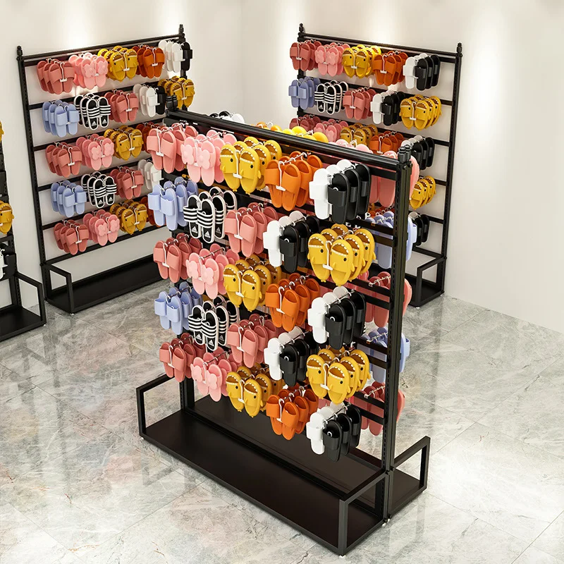 Shoe store slippers display rack commercial floor-to-wall adjus underwear shelf supermarket multi-layer cotton towing short