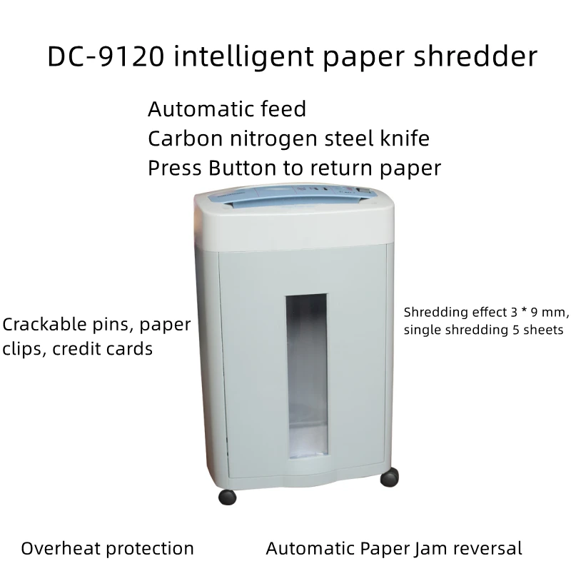 Imagem -03 - Triturador de Papel Elétrico Nível Confidencial Casa de Alta Potência Escritório Triturador Confidencial 3*9 mm 17l Dc-9120