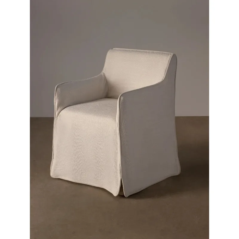 

Single sofa chair French linen fabric soft bag dining chair removable sofa B & B