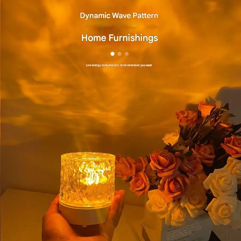 

Ins вода рябь атмосферный свет ночник креативный подарок девушке спальня прикроватная динамическая настольная лампа для сна