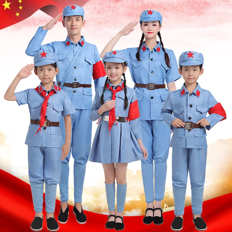 

Red Army Performance Costume Eighth Route Army Anti-Japanese Performance Clothing Adult Children's Day Military Uniform Performa