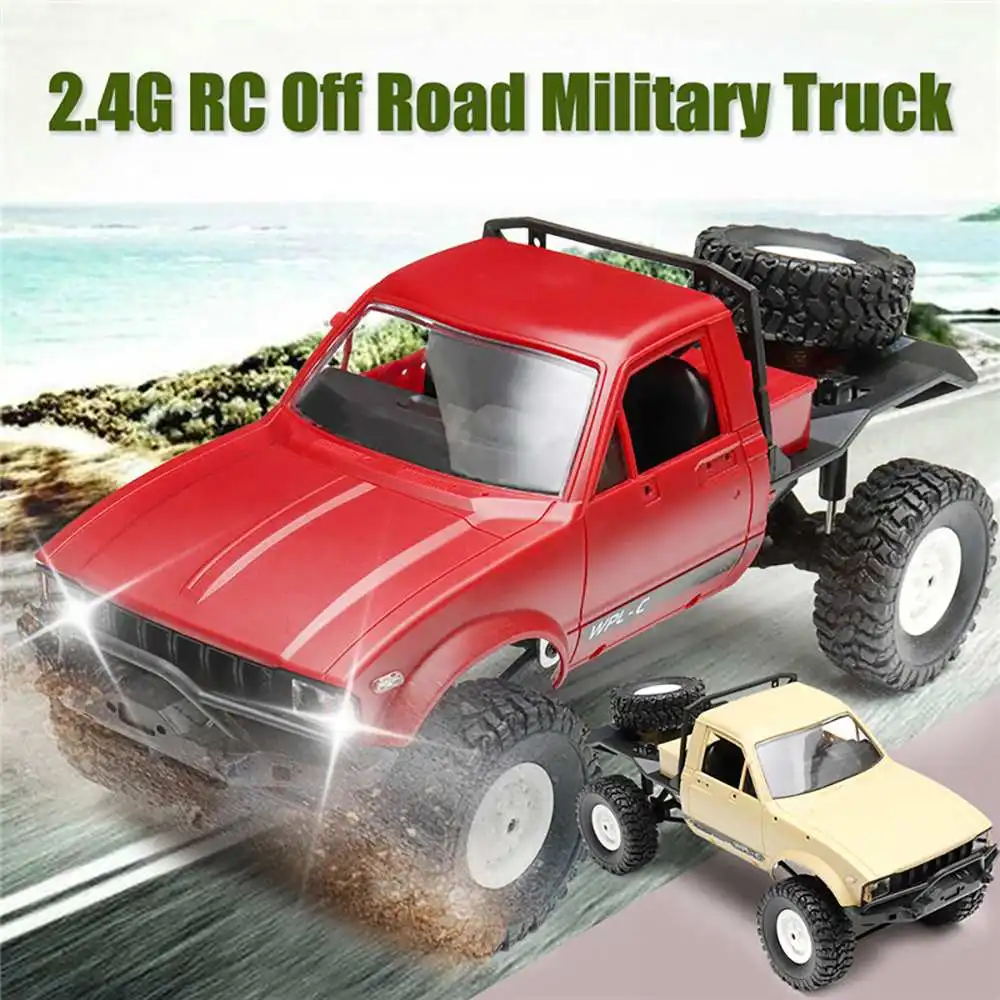 

WPL C14 upgrade 1/16 2.4G 4WD Off Road RC Military Car Rock Crawler Truck With LED Full Proportional Control RTR Toys