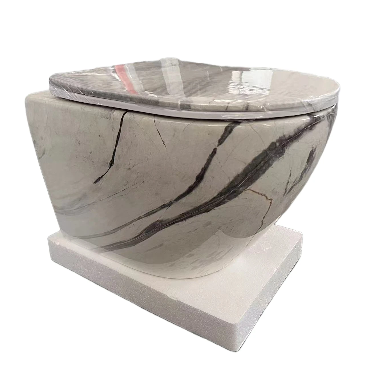 Round Modern Hot Sale Wholesale Price Customizable Marble Pattern Ceramic Wall Mounted Bathroom Face Wash Toilet