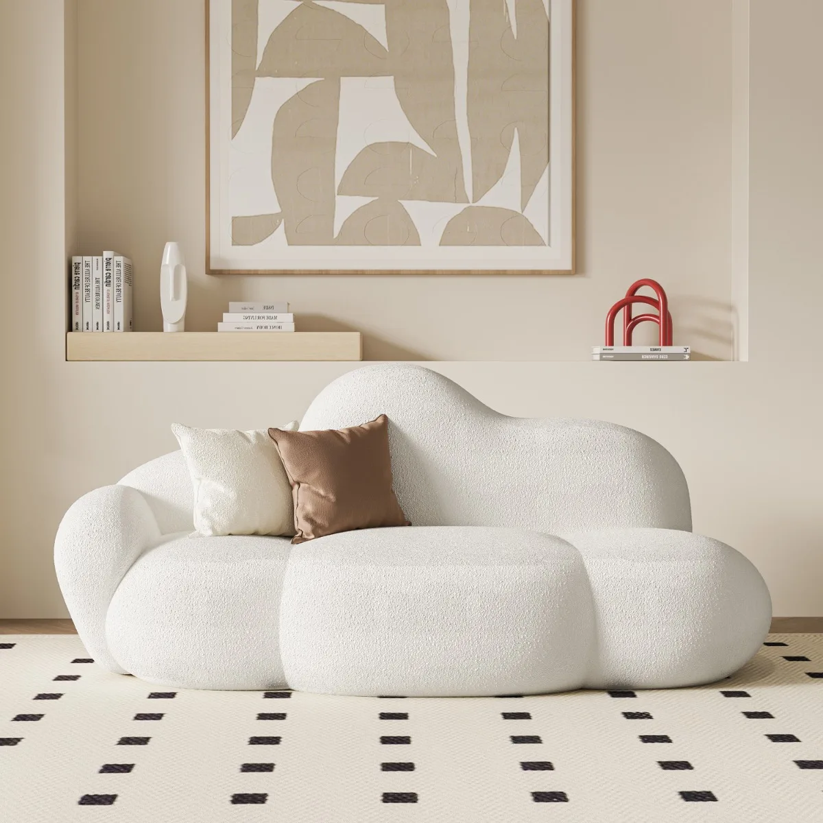 Cloud small sofa double 1.5 meters Internet celebrity ins sitting area bedroom small apartment lamb wool