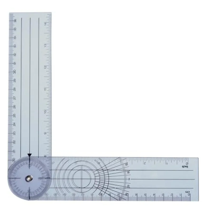 

Medical Goniometer for Physical Therapy, Clear Plastic, 7 Inch, 360 Degree Rotation Angle Measurement Ruler