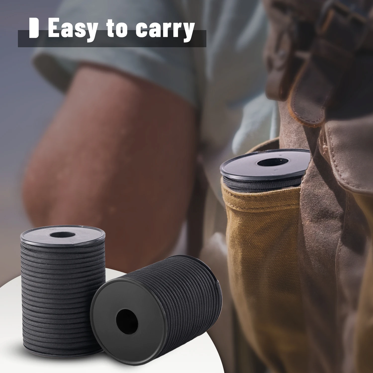 Durchmesser 4MM 9-Adriges Rollenband 50M Seil Geeignet für Zeltverstärkung, Windseil-Verstärkung, Armband DIY Weben, Rucksack-Bi – Detail 5