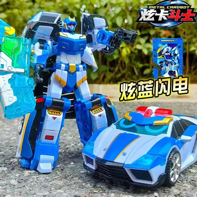 Original Metal Carobot BLUE COP Transformed Autobot Toys FLETA Z BLACK HOOK Card Fighter Car Deformation Vehicle Children's Gift