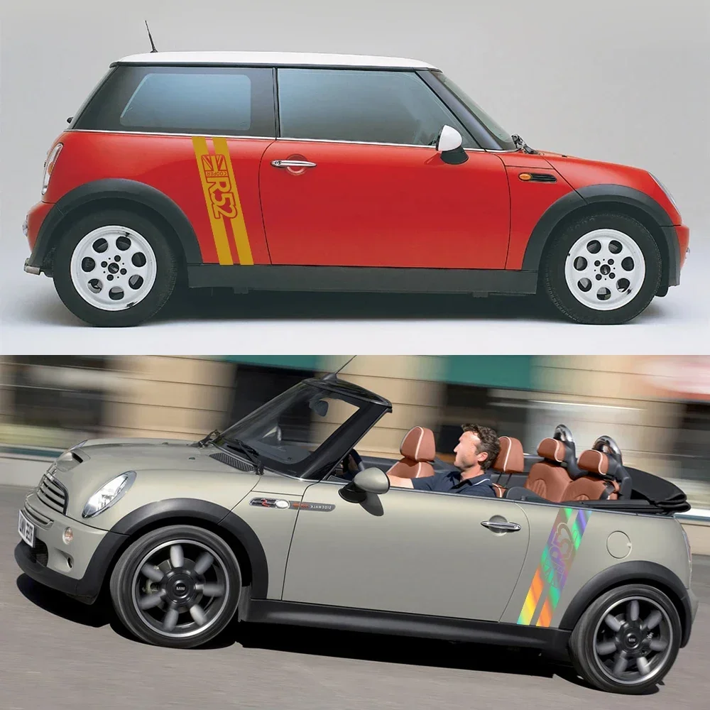 Car Door Side Sticker For MINI John Cooper S JCW R52 Convertible Works Racing Sport Style Decor Decal Auto Tuning Accessories