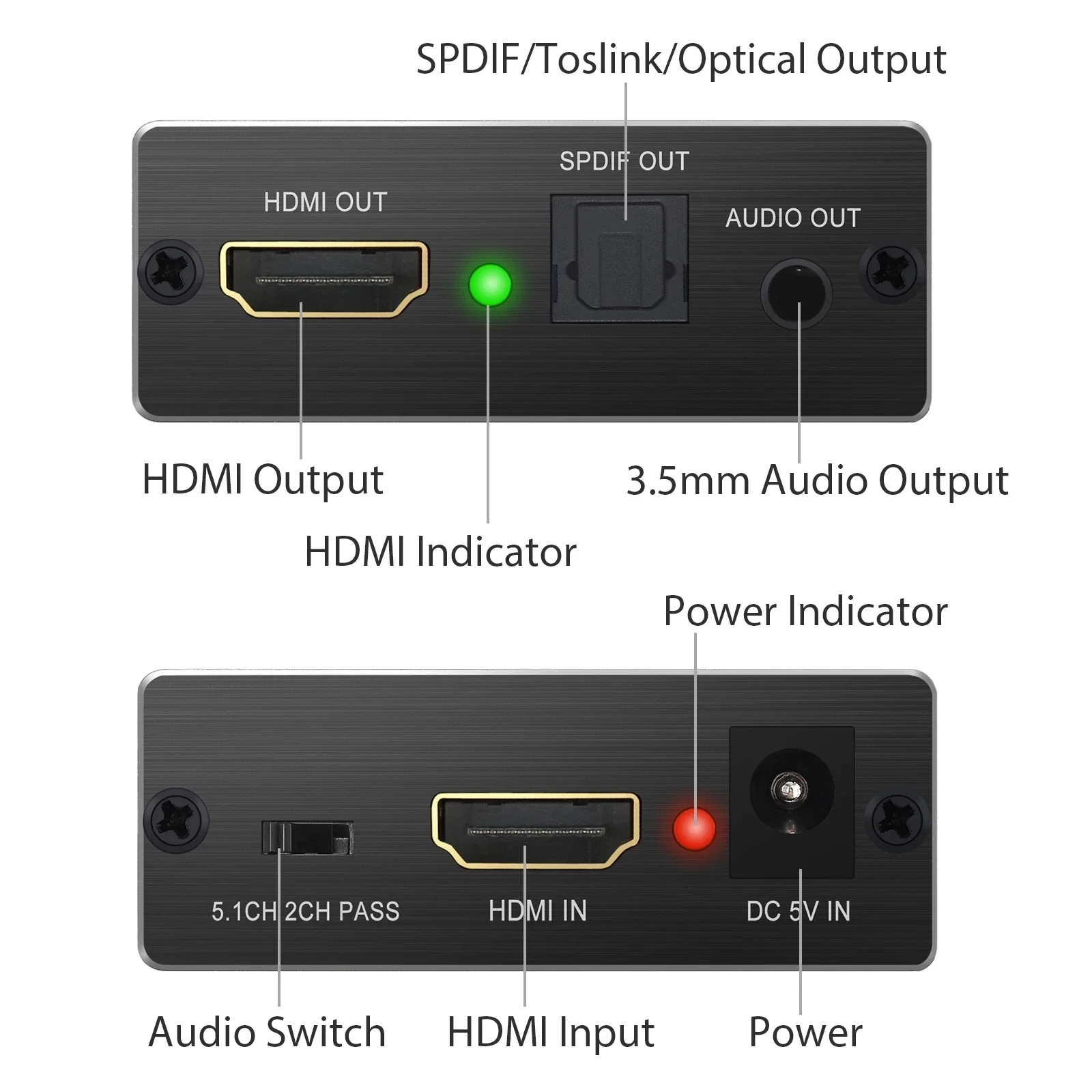 4K 30 هرتز HDMI مستخرج الصوت HDMI إلى بصري TOSLINK SPDIF 3.5 ملم محول تبديل الصوت لشاشة صندوق التلفزيون للكمبيوتر