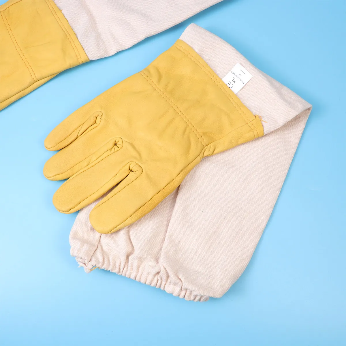 1Pair Anti- Beekeeping Gloves Protective Garden Labor Gloves Breathable Mesh Elastic Cuff for Beekeepers Gardening