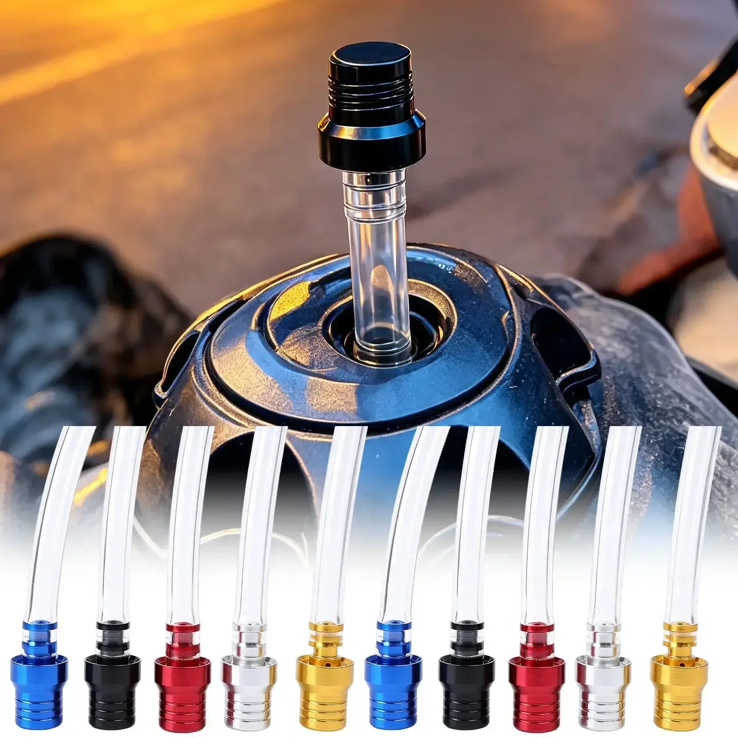 Motorcycle Gas Fuel Cap Single Way Valves Vent Breather Hoses Tubes For Motocross ATV Quad Dirt Pit Bike Fuel Tank Breather Pipe