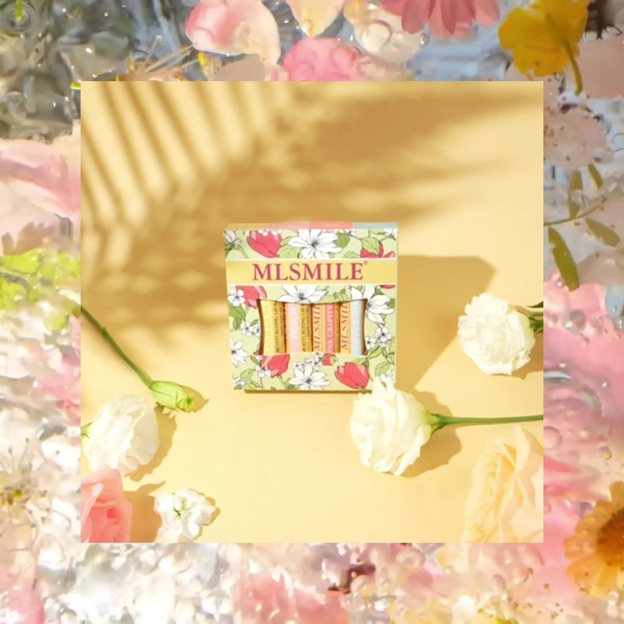 Mlsmilli 4 pçs clarear linhas labiais anti-seco rachado conjunto de bálsamo labial cuidados com os lábios hidratante duradouro sabor de frutas nutritivo bálsamo labial