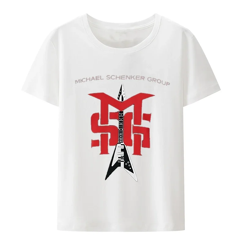 Men Clothing Michael Schenker Group Cotton T Shirt Msg Rock Heavy Hard Metal Armed and Ready Bottom Ufo Tee Hip-hop Streetwear