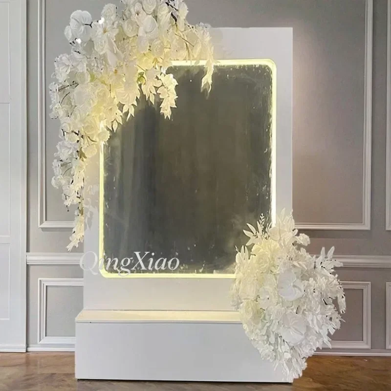 #Deposit Price Stainless Steel Glass WaterCurtain Waterfall Fountain Mirror Surface Water Wall For Hotel Lobby Wedding Scene Use