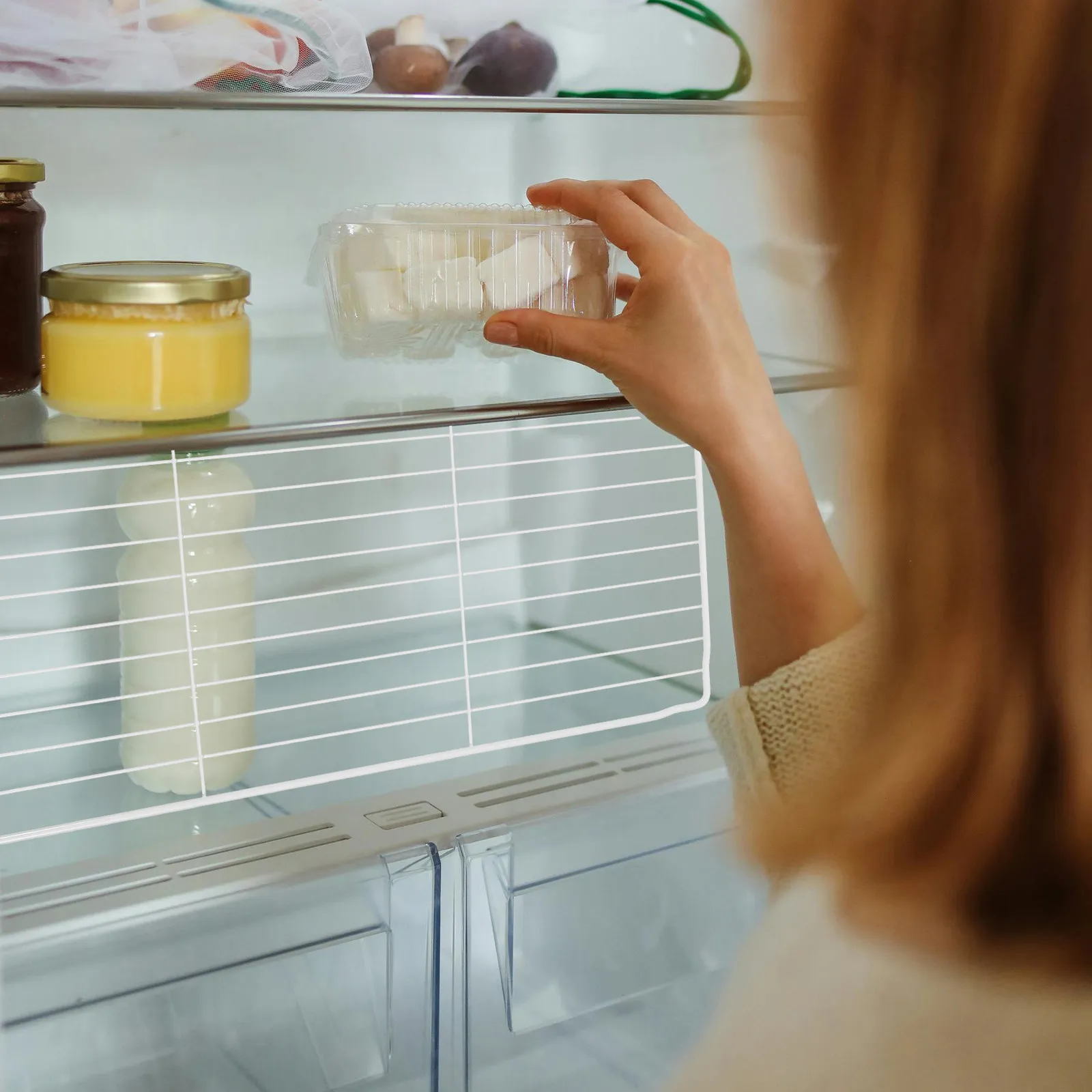 2Pcs Refrigerator Wire Divider Metal Organizer Panel Adjustable for Chest Freezer Upright Freezer Wire Mesh Food Storage