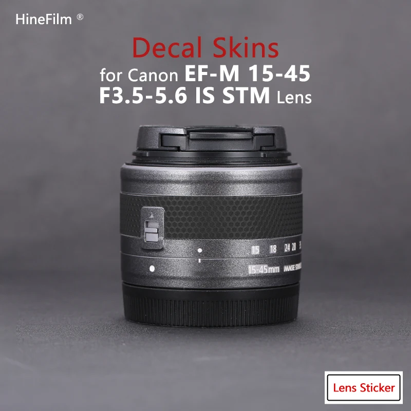 

Наклейка на объектив EFM 15-45, чехол на объектив для Canon EF-M 15-45 мм f/3,5-6,3 IS STM, защитная наклейка, виниловый материал 3M