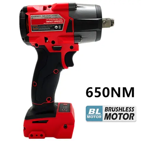 밀워키 18V 배터리 브러시리스 전기 렌치 650N.m 임팩트 렌치 무선 드라이버 수리 자동차 트럭 전동 공구