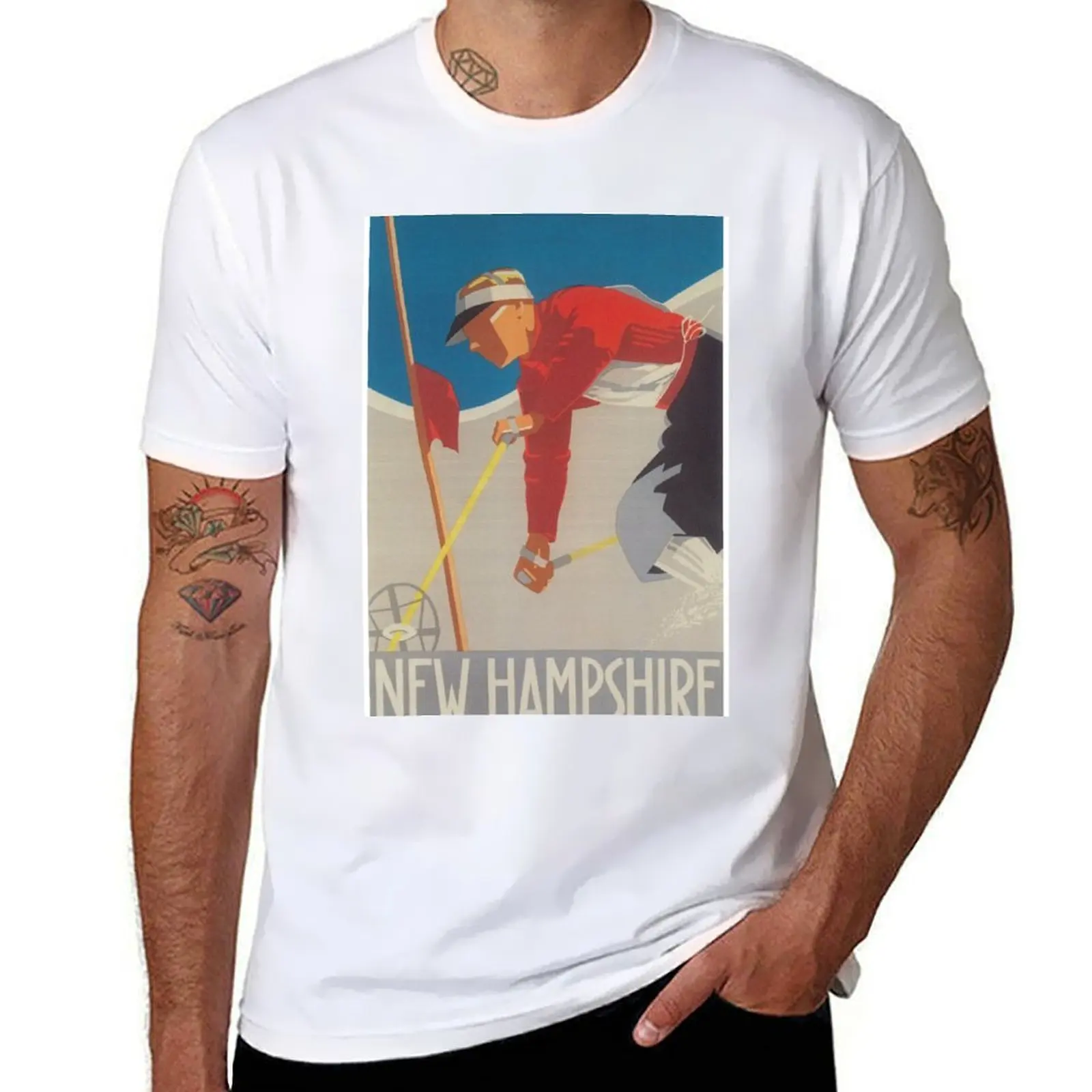 

New Hampshire, Retro Vintage Ski Poster T-Shirt man t shirts high quality luxury brand man t shirts for men T-Shirt