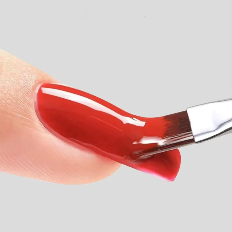 1/5 個ダブルヘッドグラデーションランプ金属ハンドル描画ブラシライナーブラシ絵画ペンジェルポリッシュクリスタルネイルアートマニキュアツール