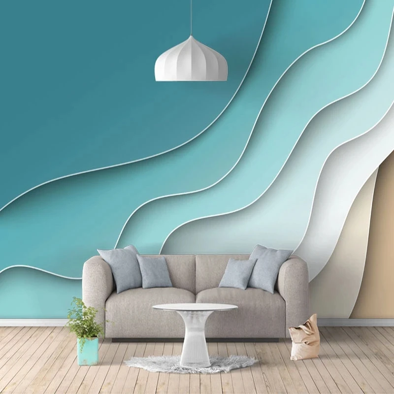 Customized products 3D Wallpaper Modern Abstract Line Geometric Pattern Photo Mural Living room sofa TV background wall Bedroom