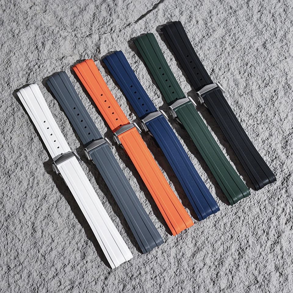Premium Grade Original Design FKM Rubber Strap 20mm For Omega Seamaster 300 PFAS-Approved Fluoroelastomer Multi-Color Options
