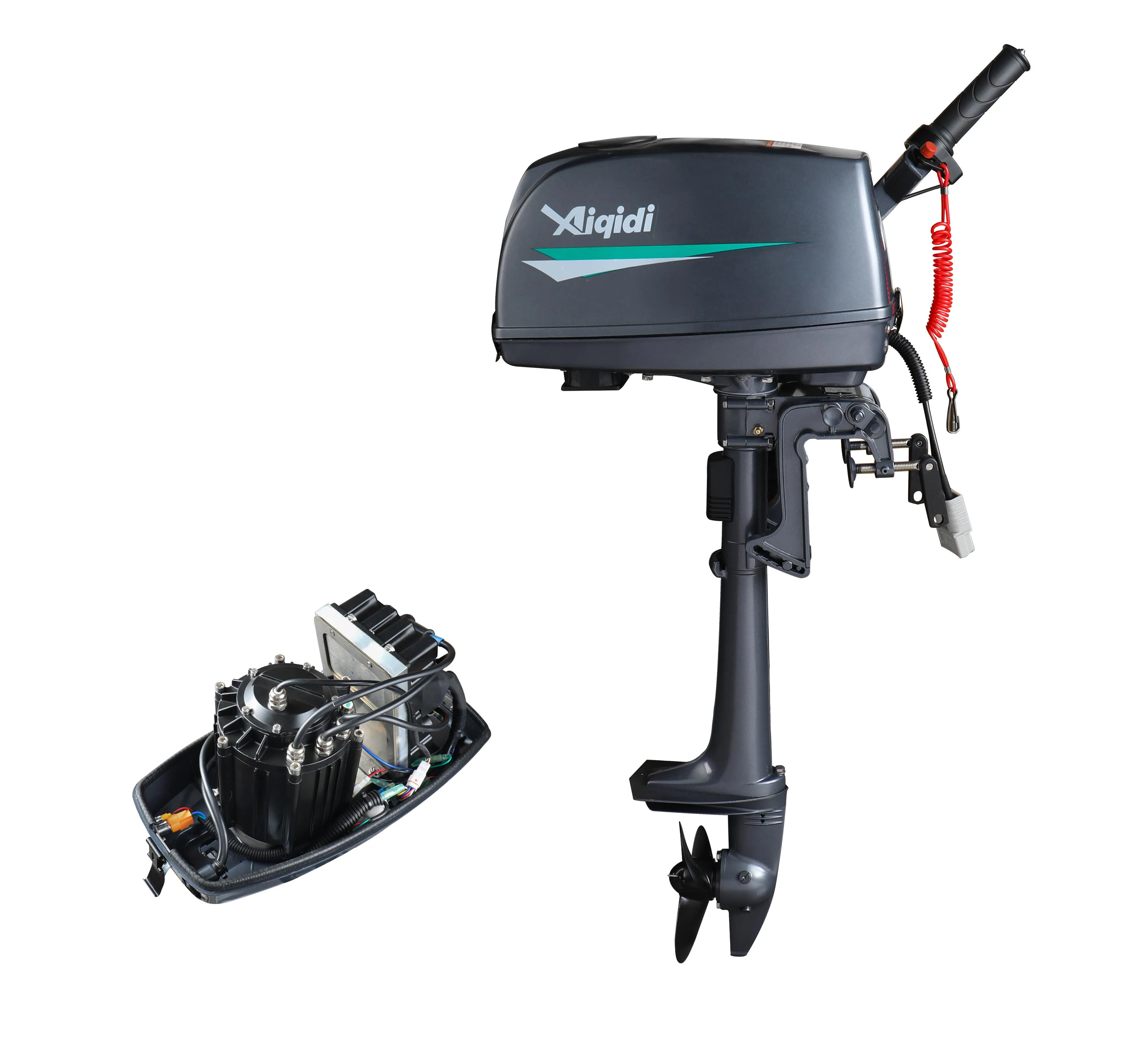 Electric Outboard Motor 10HP AIQIDI New 2.2kw Remote/Tiller Control Water-cooled Outboard Engine