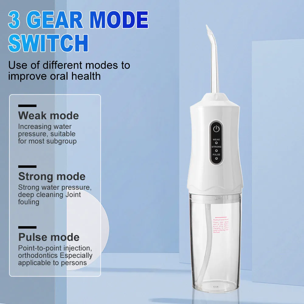 

USB Rechargeable Oral Irrigator Portable Electric Water Flosser Pulse Technology 4 Nozzles Teeth Cleaner Teeth Cleaning