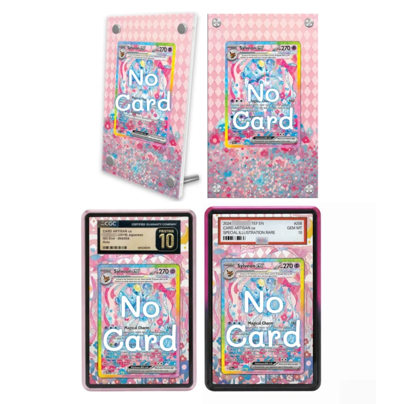 Présentoir d'art d'anime Sylveon Prismatic Evolutions, cadeaux pour fans de jeux d'anime, étui de protection en acrylique pour exposer l'art, porte-clés, niveau d'évolution