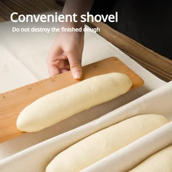 Shanju Dough Transfer Board Beech Baguette Transfer Carbonized Wooden Plate with Scale Baguette Ciabatta Flip Boards Baking Tool