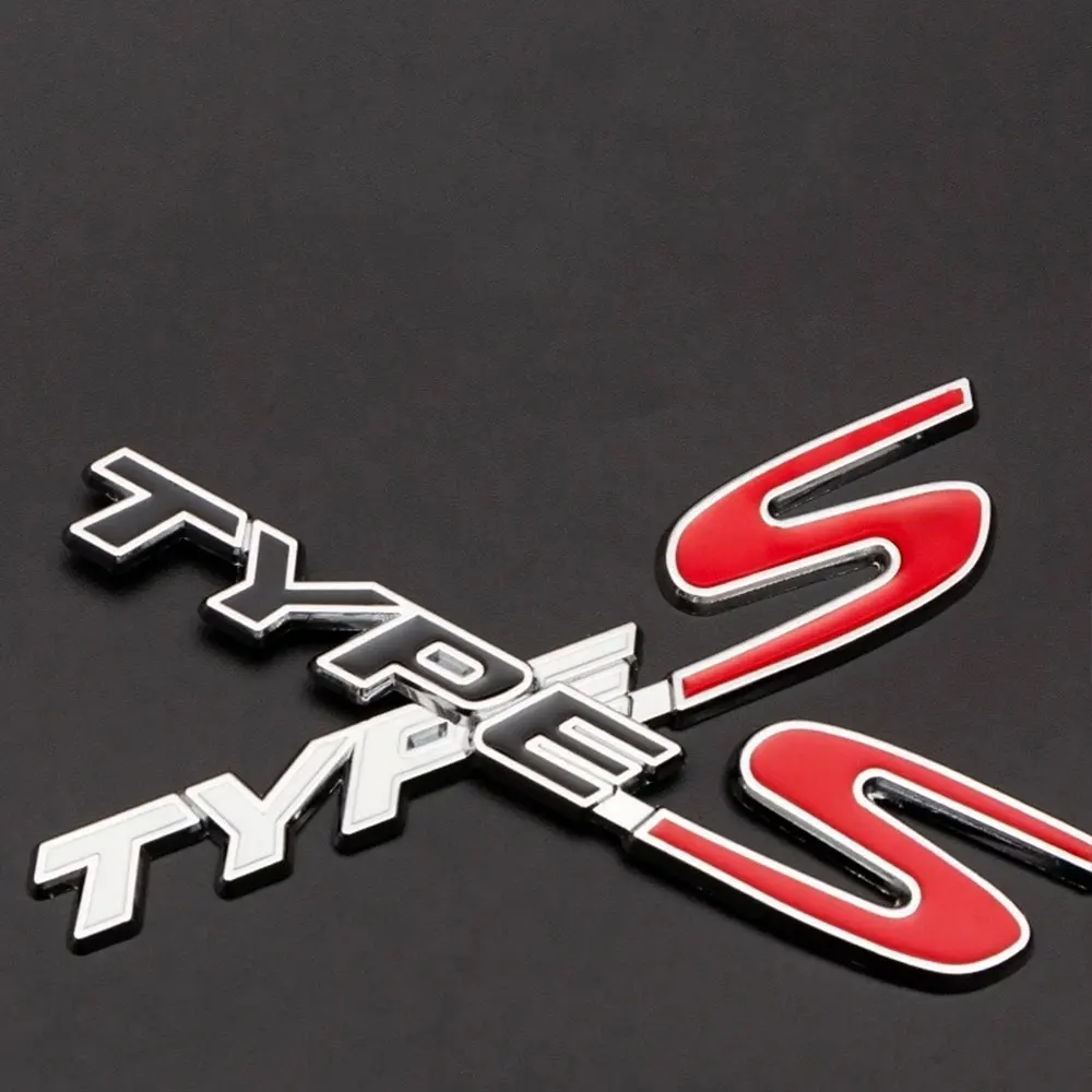 3D Metal Logo Type S Sticker Letter Front Grille Badge Car Rear Trunk Emblem Labels For Car Accessories