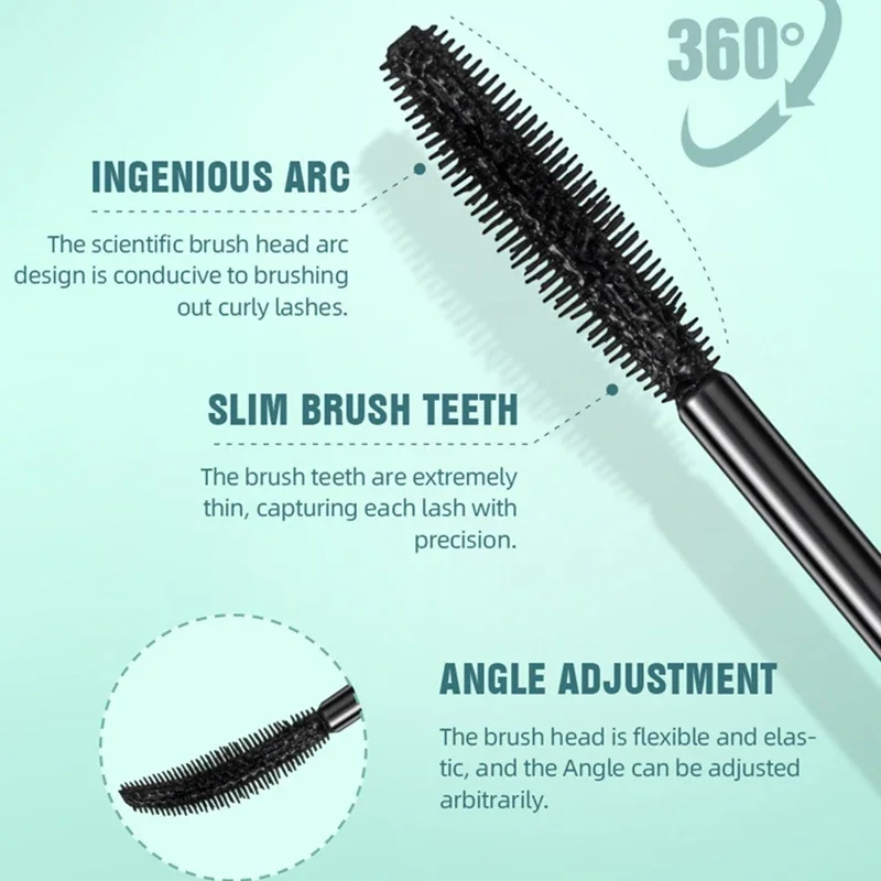 Mascara impermeabile nero 3D per tutti gli allungamenti Prodotti per il trucco Estensione delle ciglia Mascara in fibra di seta spessa Strumenti cosmetici per gli occhi